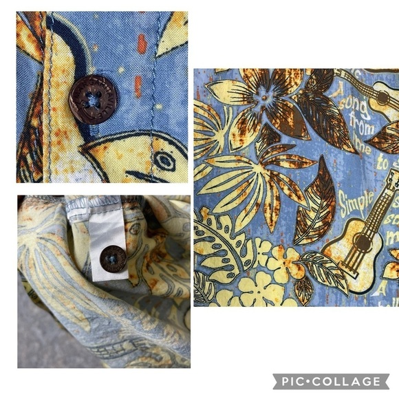 Margaritaville Floral Guitar Hawaiian Jimmy Buffet Button Up Shirt - Sz XXL - Picture 7 of 15